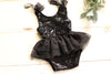 Black Velvet Sequin Shoulder Tie Dress