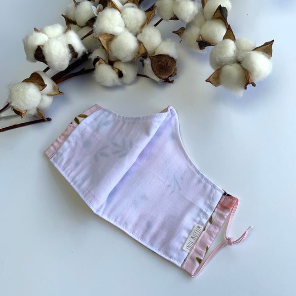 Re-Usable Face Mask w/ Hepa Filter - Pink Floral - Willow Mint Props