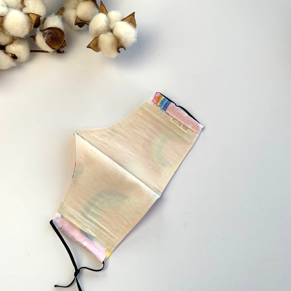 Re-Usable Face Mask w/ Hepa Filter - Pink Rainbow - Willow Mint Props