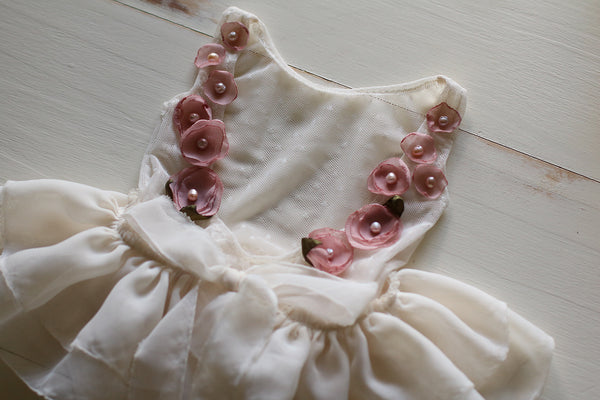 London Rose Dress with Matching Bonnet Newborn
