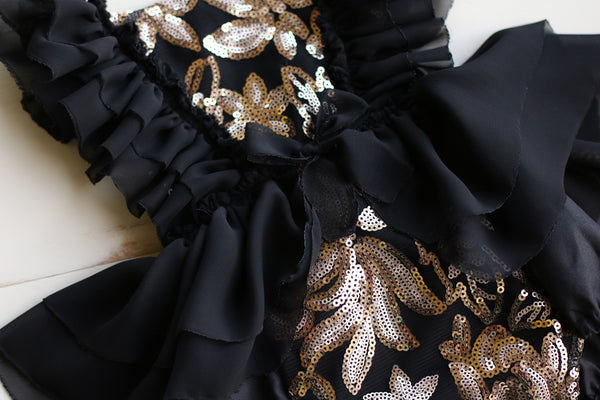 Gold and Black Sequin Romper