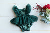 Winter Green Sequin Romper 6-12m