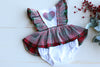 Heart Plaid Romper 6-12 m