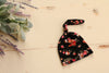 Newborn Floral Hospital Hat Black
