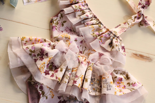 Purple Floral One Shoulder Dress 6-12m