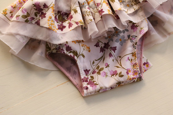 Purple Floral One Shoulder Dress 6-12m