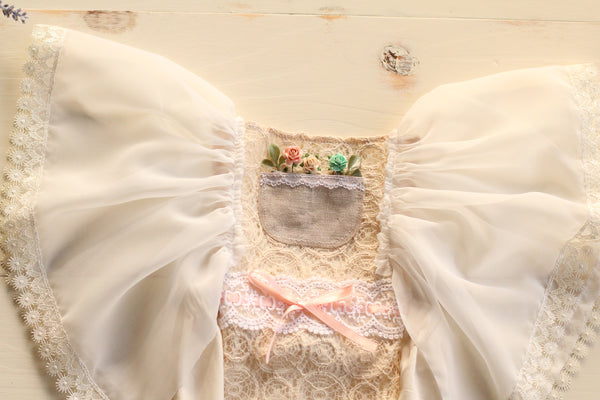 Boho Spring Pocket Romper 6-12m