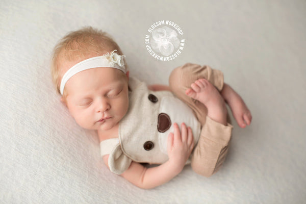 Bear Overall / Bearalls / Bear Romper/ Bear Prop / Baby Bear Onesie - Willow Mint Props