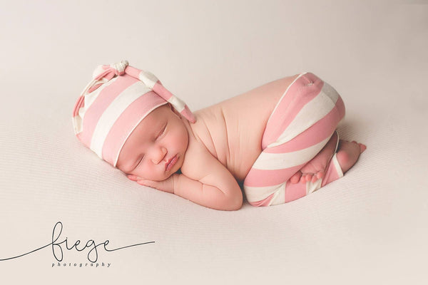 Knot Hat and Pant Set / Stripes - Willow Mint Props