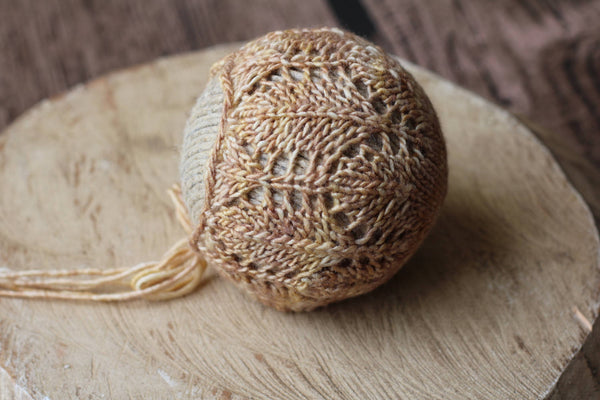 Lace Bonnet / Fall Leaves Bonnet / 4 Color Options - Willow Mint Props