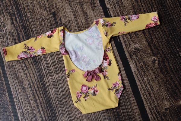 Long Sleeve Mustard Romper - Willow Mint Props