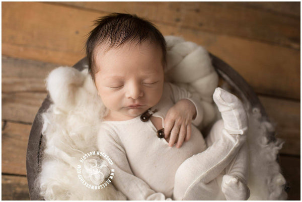 Knot Hat and Pajama Set - Willow Mint Props