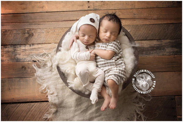 Knot Hat and Pajama Set - Willow Mint Props