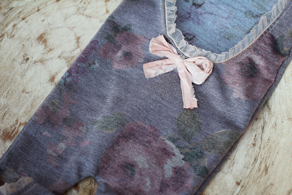 Long Leg Romper / Romper / Open Back Onesie - Willow Mint Props