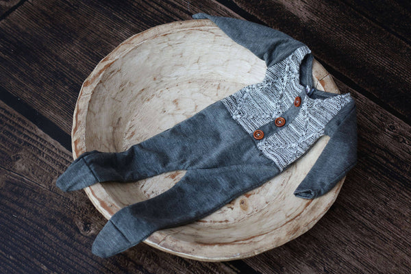 Pajama / Prop Set / Footie Romper - Willow Mint Props