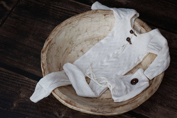 Bonnet and Pajama Set - Willow Mint Props