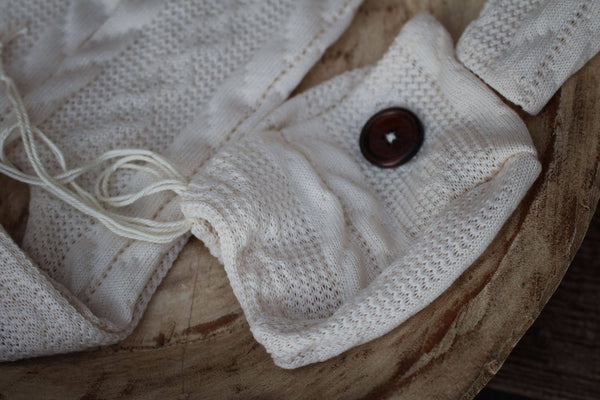 Bonnet and Pajama Set - Willow Mint Props