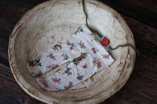 Tieback and Pant Set / Headband and Pant Set / Floral Neutrals - Willow Mint Props