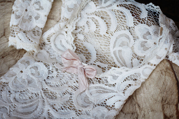 Sheer Lace Cream Long Sleeve Romper / Open Back Onesie with Long sleeve and Long Legs - Willow Mint Props