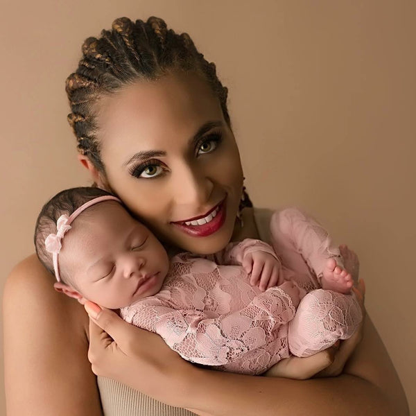 Sheer Lace Long Sleeve Romper / Open Back Onesie with Long sleeve and Long Legs - Willow Mint Props