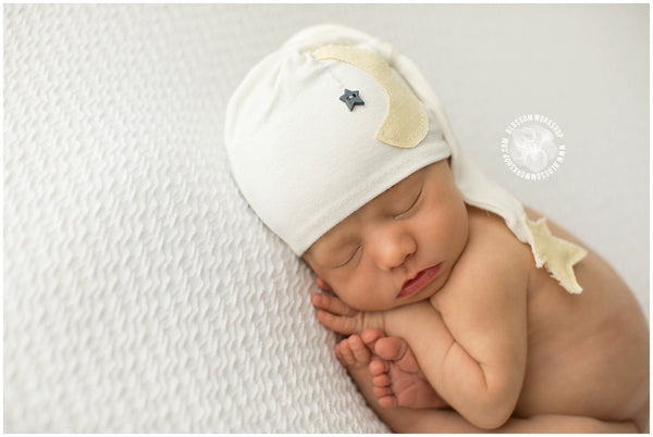Star and Moon Romper & Hat Set - Willow Mint Props