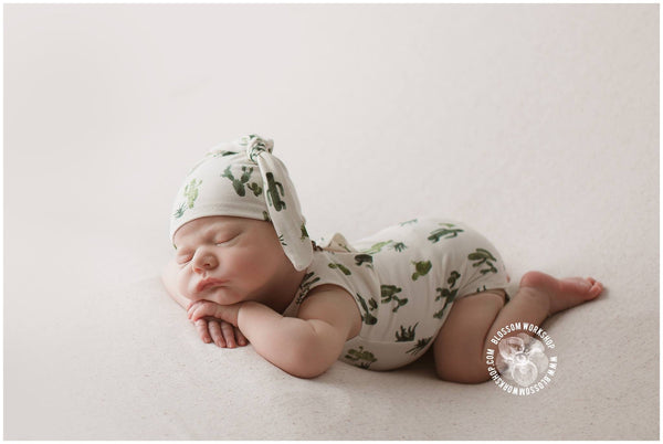 Knot Hat and Romper Set / Cactus Prop Set - Willow Mint Props