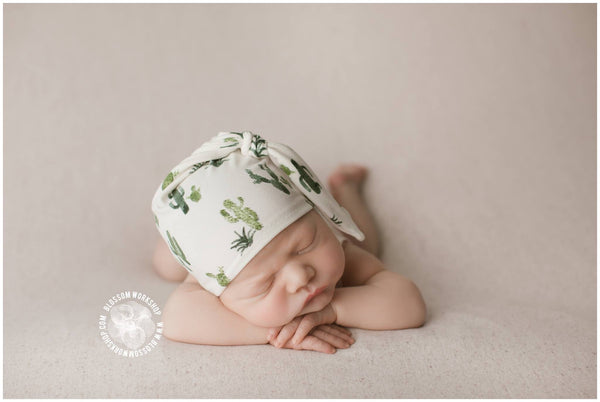 Knot Hat and Romper Set / Cactus Prop Set - Willow Mint Props