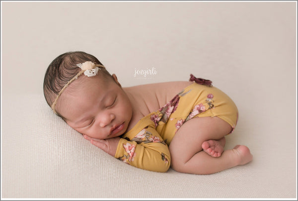 Long Sleeve Mustard Romper - Willow Mint Props