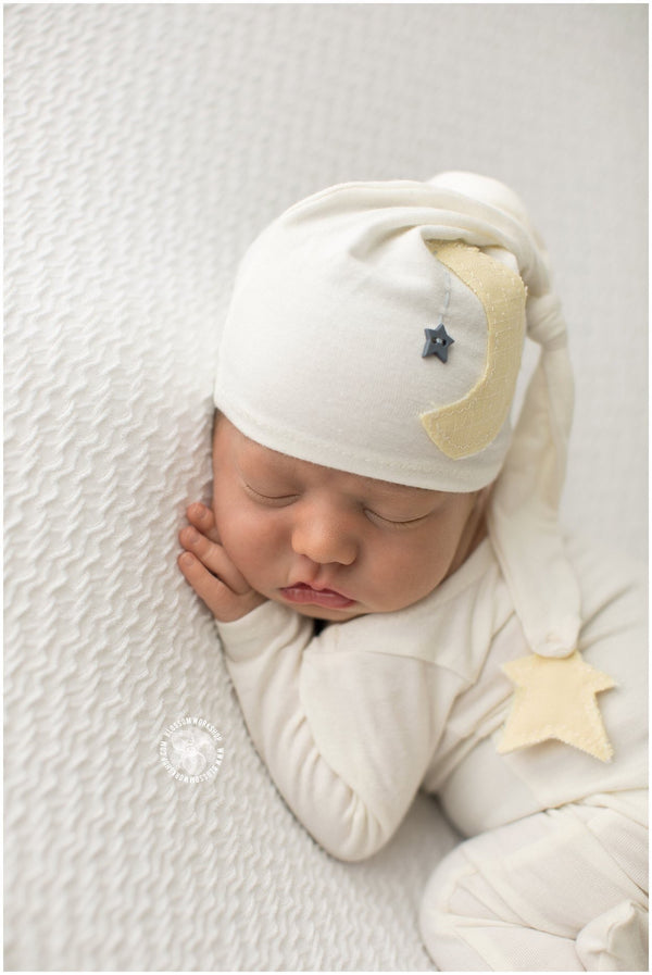 Star and Moon Romper & Hat Set - Willow Mint Props