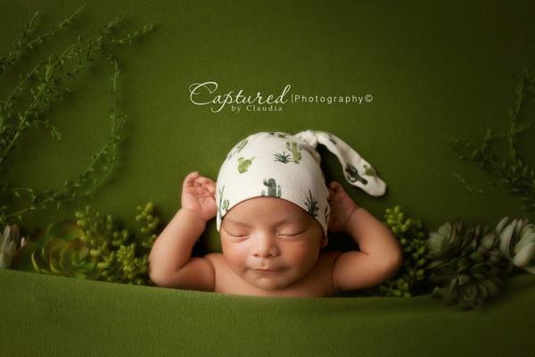 Knot Hat and Romper Set / Cactus Prop Set - Willow Mint Props