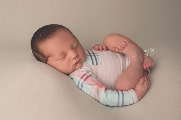 Boy Romper and Knot Hat - Willow Mint Props