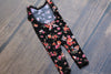 Long Leg Romper / Romper / Open Back Onesie / Black Floral