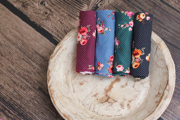 Floral Polka Dot Wrap - Willow Mint Props