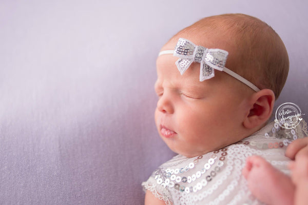 Sequin Romper / Sequin V Back Onesie - Willow Mint Props