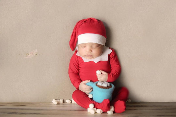 Elf Knot Hat and Pajama Set - Willow Mint Props