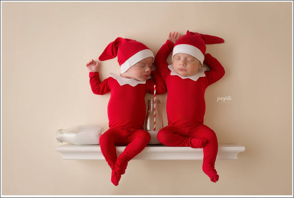 Elf Knot Hat and Pajama Set - Willow Mint Props