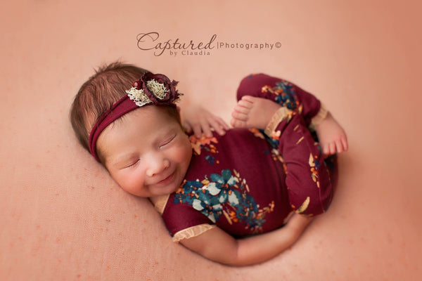 Long Leg Romper / Romper / Open Back Onesie - Willow Mint Props