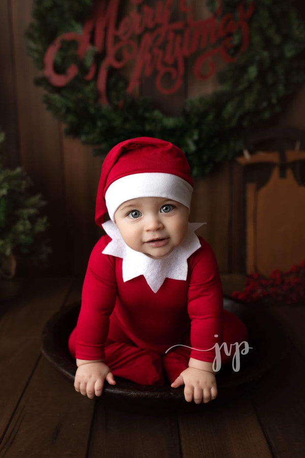 Knot Hat and Pajama Set /6-9 Month Prop Set / Elf Outfit / Christmas Elf Outfit - Willow Mint Props