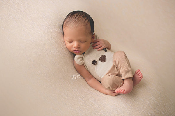 Bear Overall / Bearalls / Bear Romper/ Bear Prop / Baby Bear Onesie - Willow Mint Props