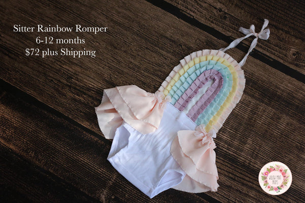 Rainbow Romper / 6-12 months / Cake Smash Outfit - Willow Mint Props
