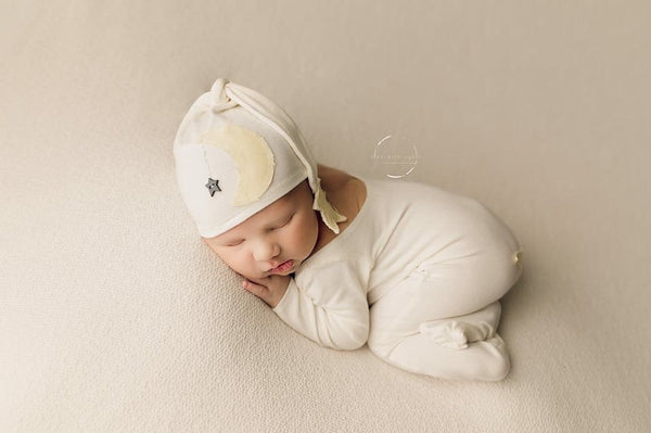 Star and Moon Romper & Hat Set - Willow Mint Props