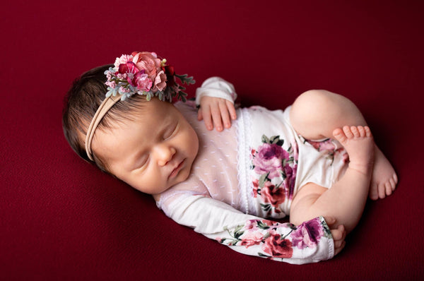 Long Sleeve Lace V Back Romper - Willow Mint Props