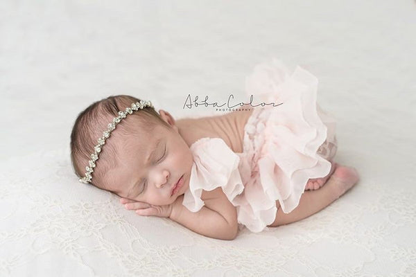 ruffle sleeve romper with ruffle skirt - Willow Mint Props