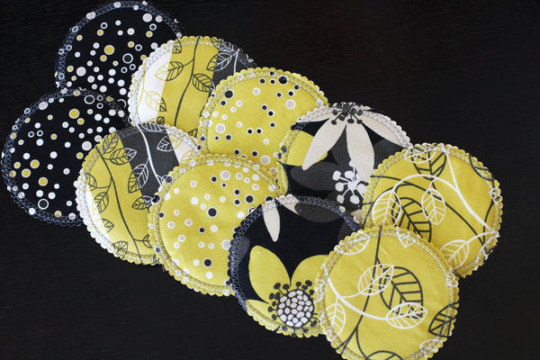 Organic Nursing Pads w Bamboo and PUL/ 10 pads/ - Willow Mint Props