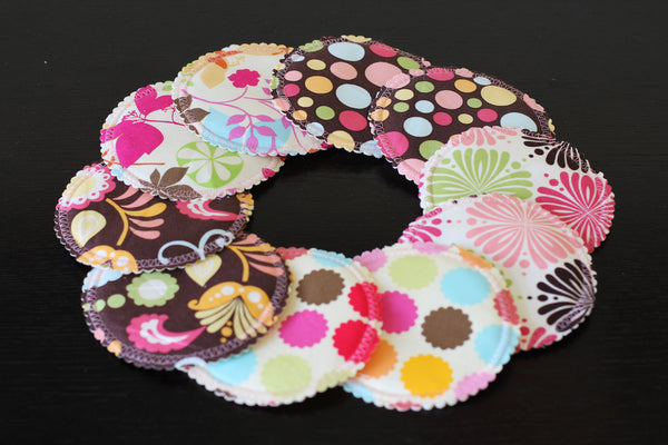 Organic Nursing Pads w Bamboo and PUL/ 10 pads/ - Willow Mint Props