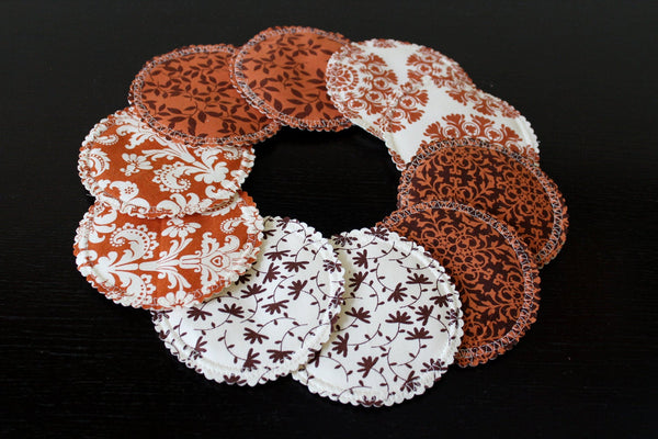 Organic Nursing Pads w Bamboo and PUL/ 10 pads/ - Willow Mint Props