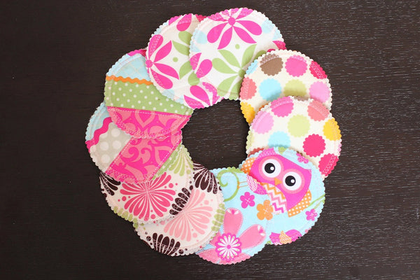 Organic Nursing Pads w Bamboo and PUL/ 10 pads/ - Willow Mint Props