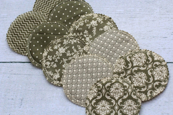 Organic Nursing Pads w Bamboo and PUL/ 10 pads/ - Willow Mint Props