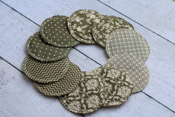 Organic Nursing Pads w Bamboo and PUL/ 10 pads/ - Willow Mint Props