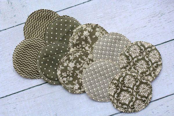 Organic Nursing Pads w Bamboo and PUL/ 10 pads/ - Willow Mint Props